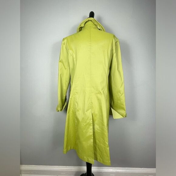 Joseph Ribkoff Limey Trenchy Ruffle Neck Coat - Picture 3 of 5